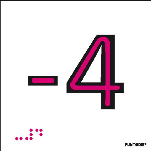 Número -4 en aluminio