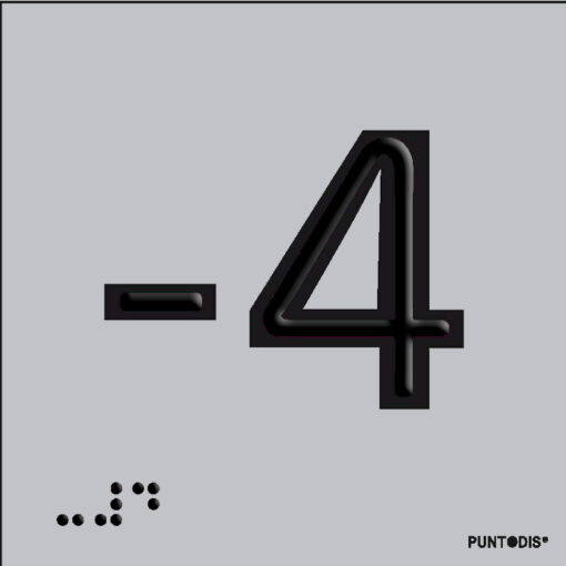 Número -4 en aluminio