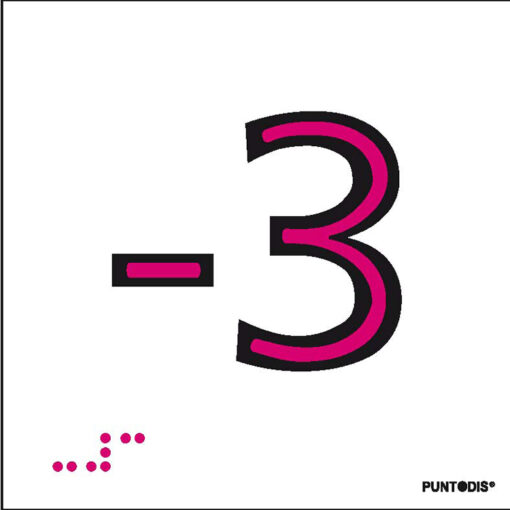 Número -3 en aluminio