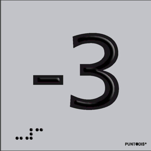 Número -3 en aluminio