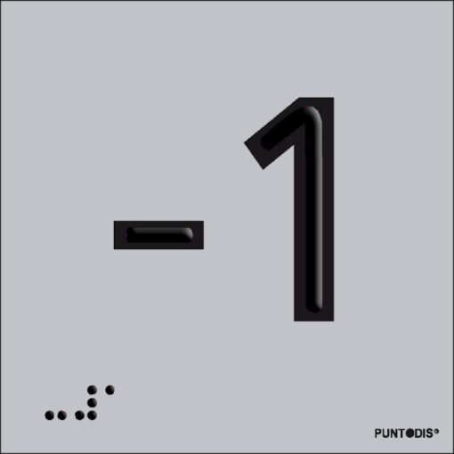 Número -1 en aluminio
