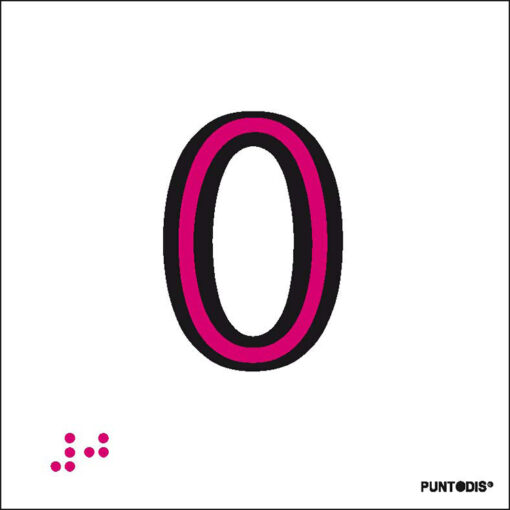 Número 0 en aluminio