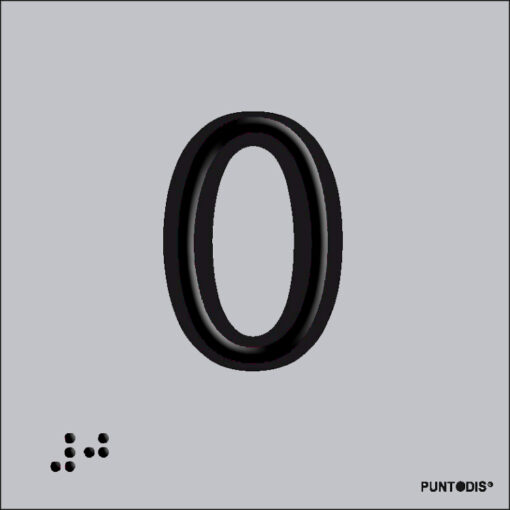 Número 0 en aluminio