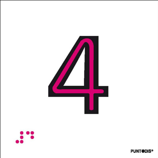 Número 4 en aluminio