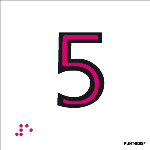 Número 5 en aluminio