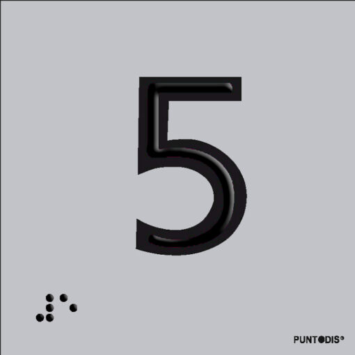 Número 5 en aluminio