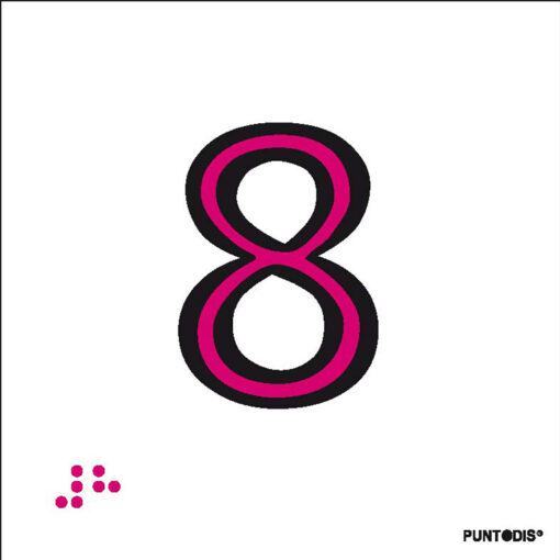Número 8 en aluminio