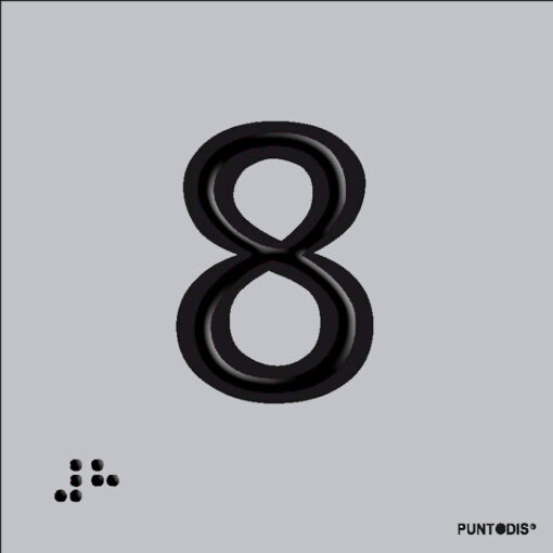 Número 8 en aluminio