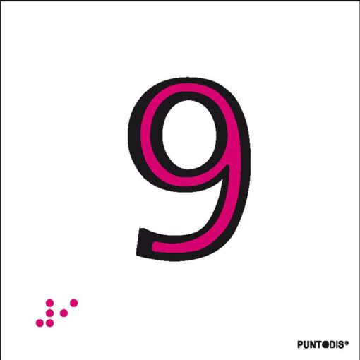 Número 9 en aluminio
