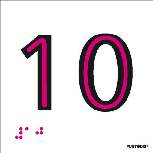 Número 10 en aluminio