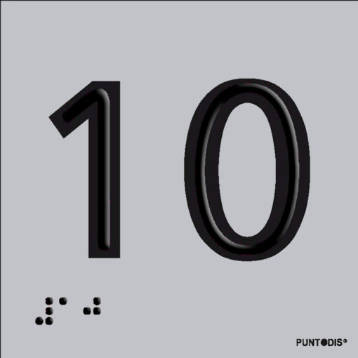 Número 10 en aluminio