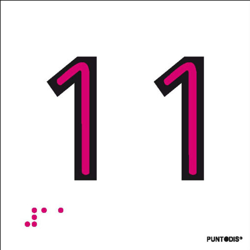 Número 11 en aluminio