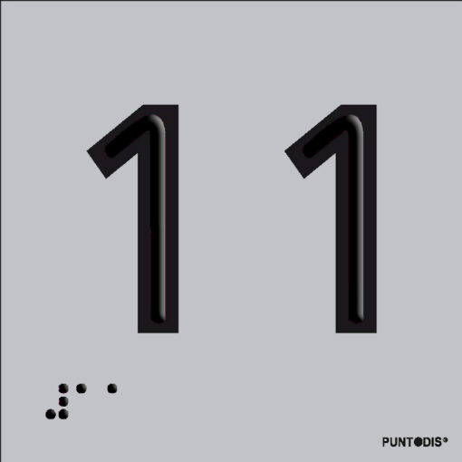 Número 11 en aluminio