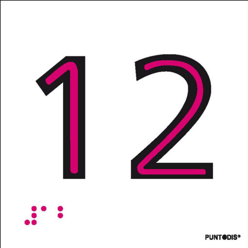 Número 12 en aluminio
