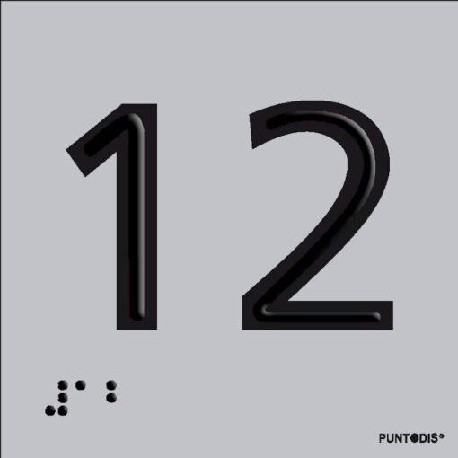 Número 12 en aluminio
