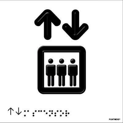 Placa con pictograma ascensor en braille