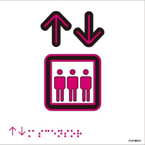 Pictograma ascensor en aluminio