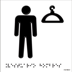 Placa Vestuario hombres en braille