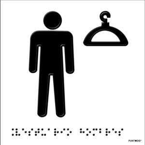 Placa Vestuario hombres en braille