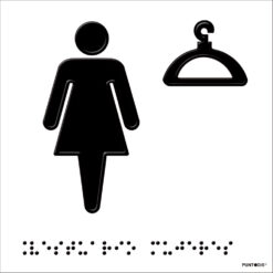 Placa Vestuario mujeres braille