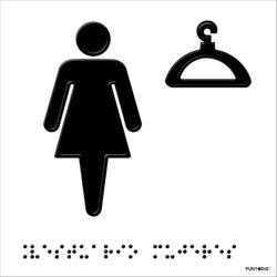 Placa Vestuario mujeres braille