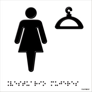 Placa Vestuario mujeres braille