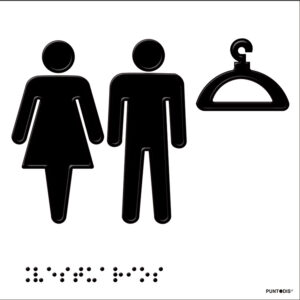 Placa vestuarios mixtos braille