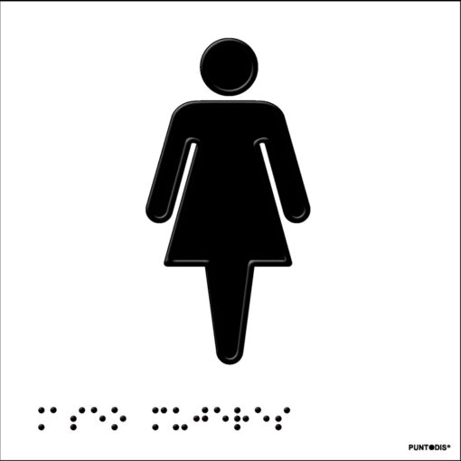 Placa aseo mujer braille