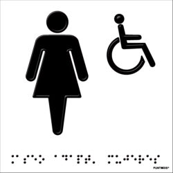 Placa aseo adaptado mujeres en braille