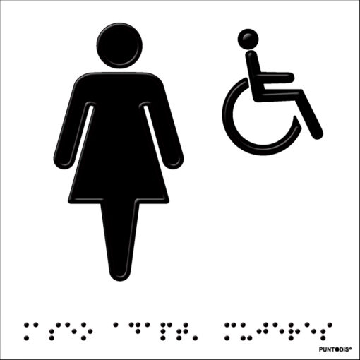 Placa aseo adaptado mujeres en braille