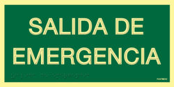 Placa fotoluminiscente salida emergencia