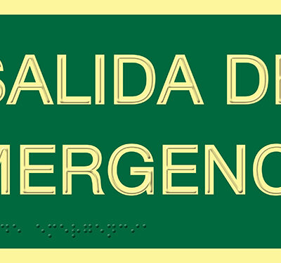Placa fotoluminiscente salida emergencia