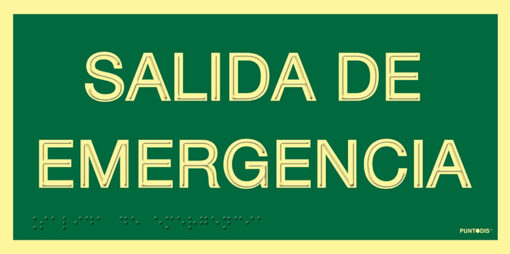 Placa fotoluminiscente salida emergencia