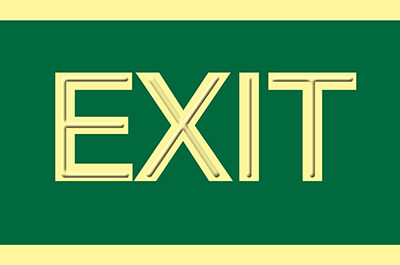 Placa fotoluminiscente exit braille