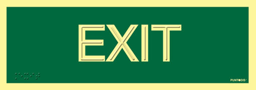 Placa fotoluminiscente exit braille