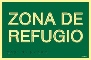 Señalización de Zona de refugio en PVC