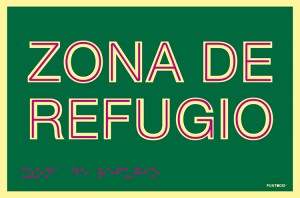 Señalización de Zona de refugio en PVC