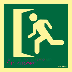Pictograma Salida de emergencia a la derecha. Luminiscente