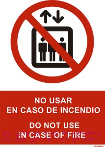 Pictograma señal emergencia y evacuación no utilizar. Luminiscente