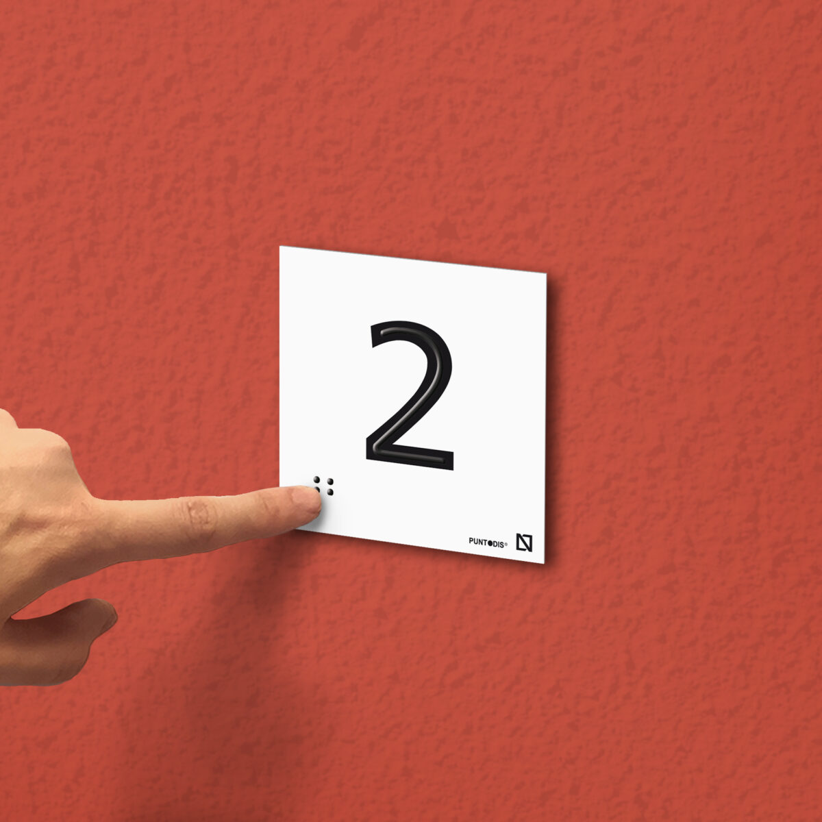 Ejemplo de colocación en pared de la placa del número 2