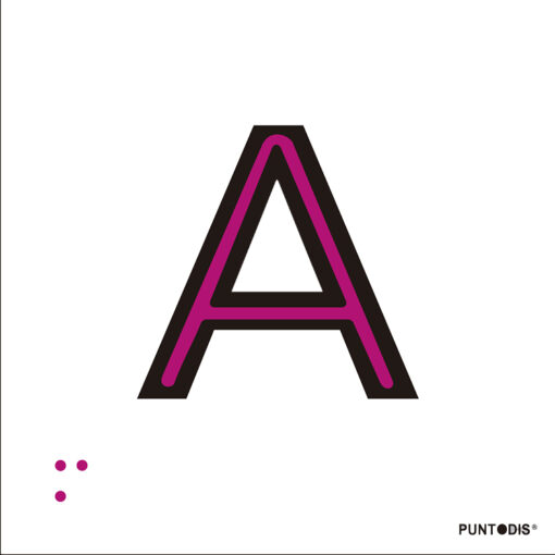 Letra A en aluminio