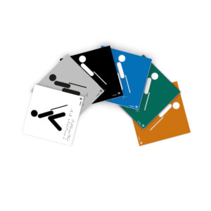 Colores que se disponen para realizar las placas blanco, gris, negro, azul, verde y naranja.