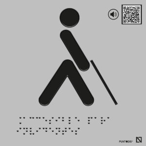 Placa Accesible invidentes con QR, braille y altorrelieve