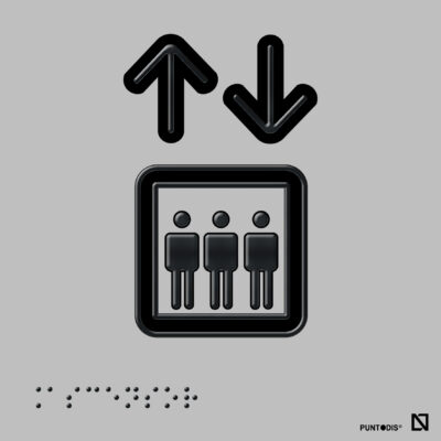 Placa con pictograma ascensor en braille