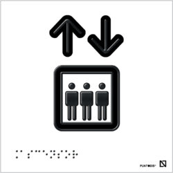 Placa con pictograma ascensor en braille