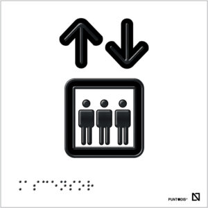 Placa con pictograma ascensor en braille