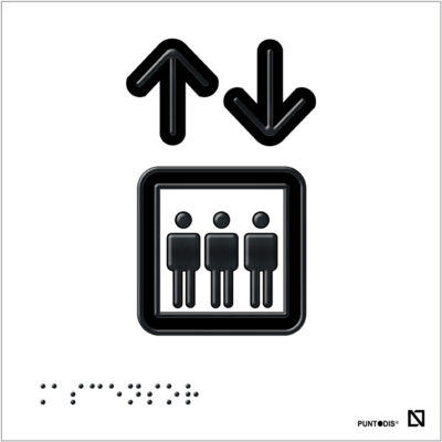 Placa con pictograma ascensor en braille