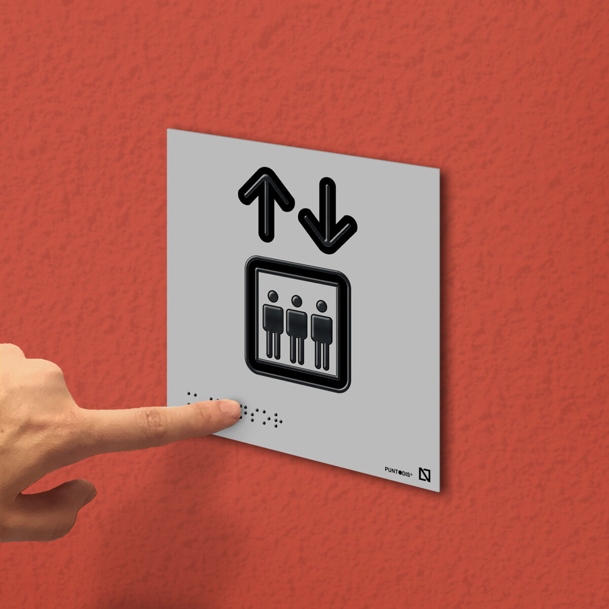 Ejemplo de colocación en pared de la placa