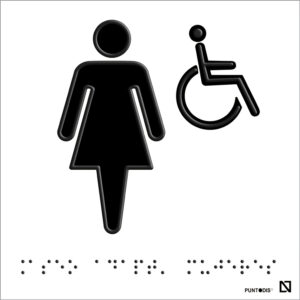 Placa aseo adaptado mujeres en braille