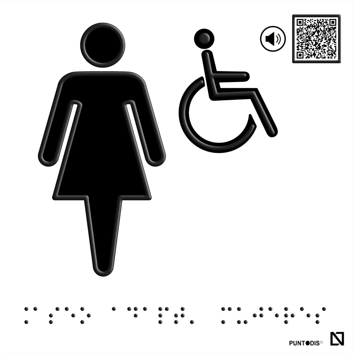 Placa Aseo adaptado mujeres en aluminio